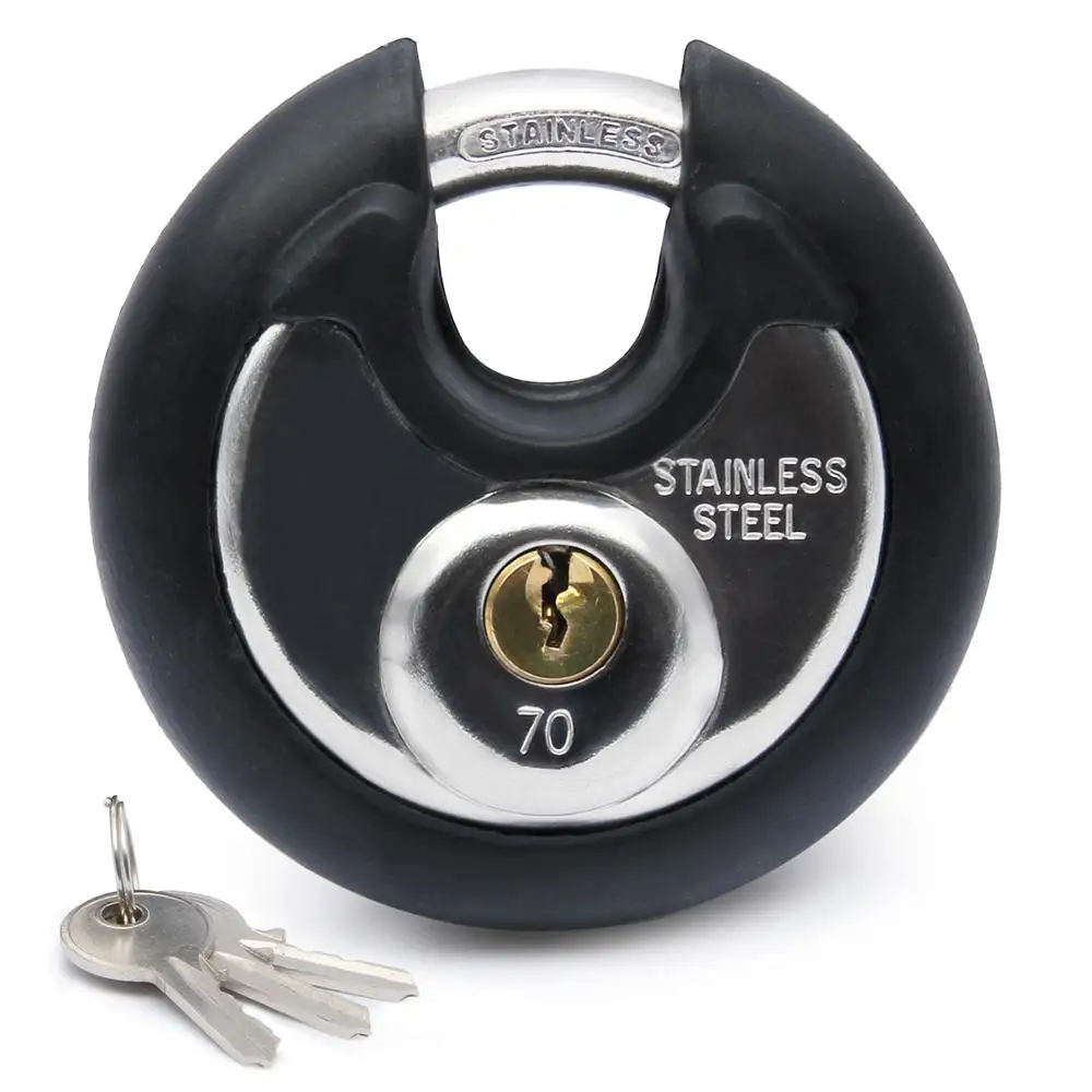 Amazon candado Self Storage Unit Latches Stainless Steel Disc Padlock Disc Padlock In Stock