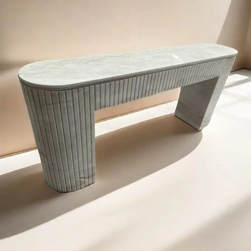 Luxury Taj Mahal marble Corridor Hallway Table Entrance Table Fluted Marble Console Table