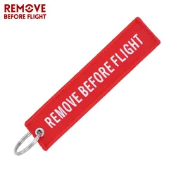 REMOVE BEFORE FLIGHT Embroidery Keychain Aviation Key Tag For Pilots
