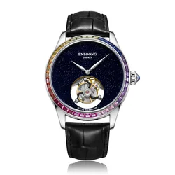 ENLOONG chinese classic Sapphire Galaxy Rainbow Manual Mechanical Flying Tourbillon Watches