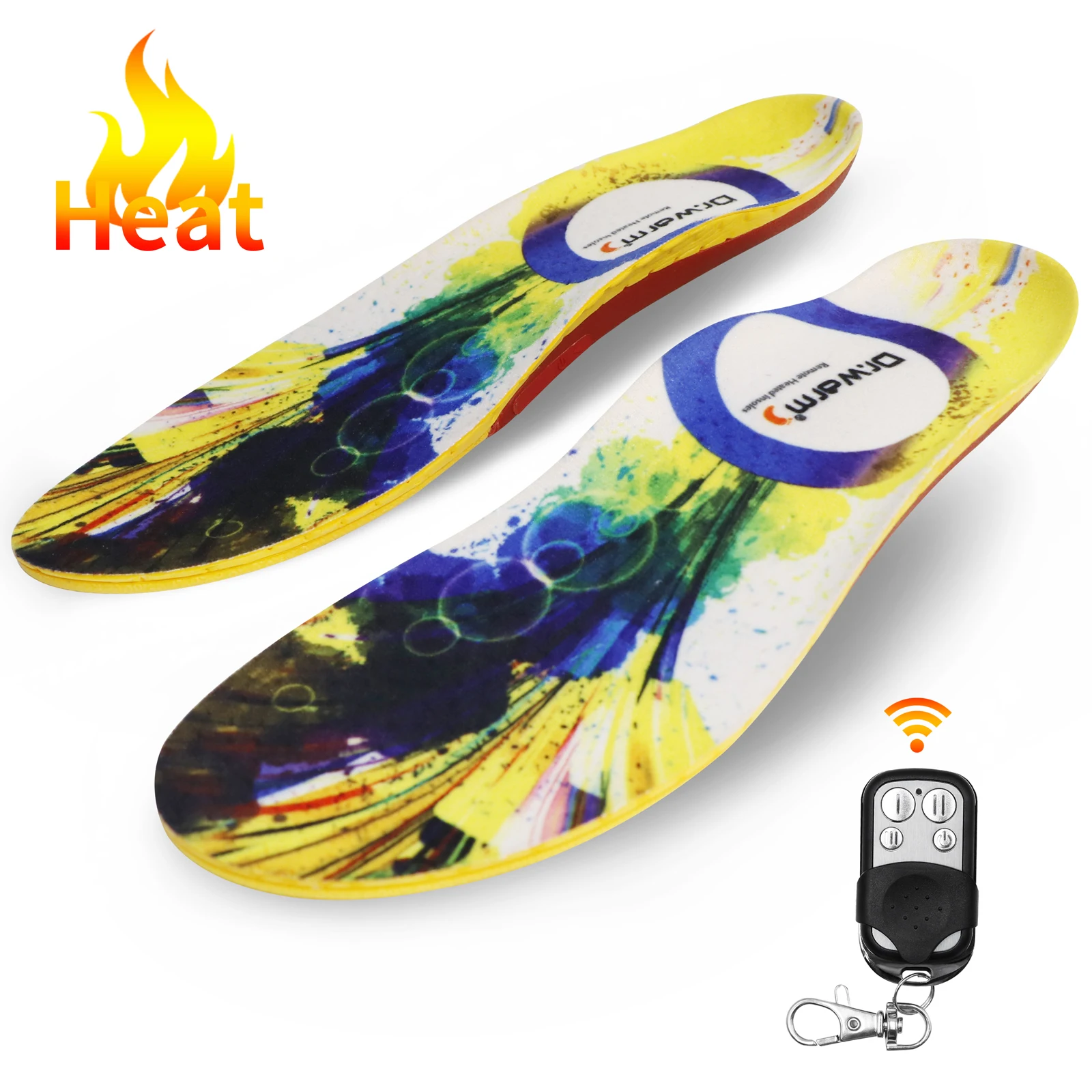 Dr.warm Anti-bending Rechargeable Battery Powered Electric Thermal Heated Insoles for shoes