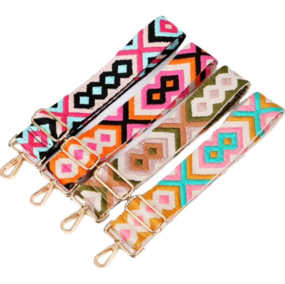 high quality adjustable crossbody guitar strap for handbags custom logo 5cm wide webbing bag shoulder strap
