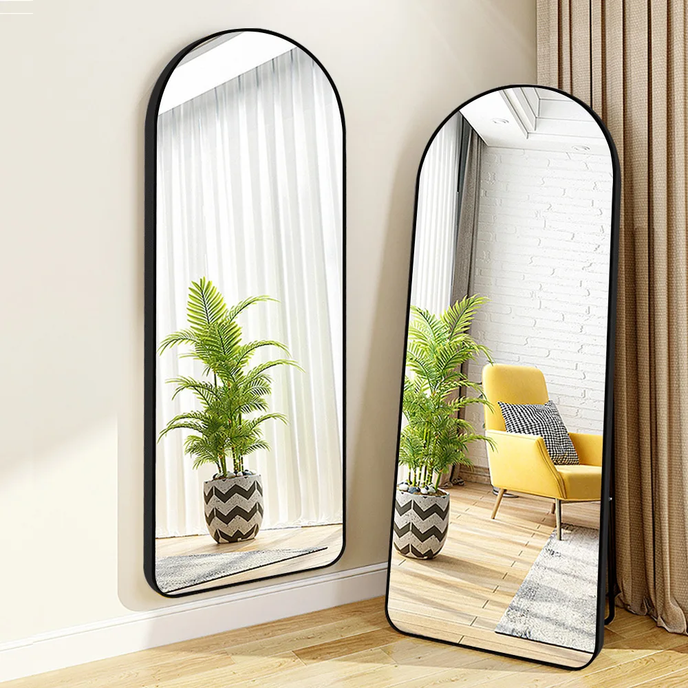Hot Sale modern decor Full- Length  Wall Leaner dressing Floor Standing Mirror for living room floor makeup  silver mirror