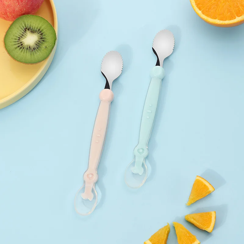 
Silicone Stainless Steel Multi Purpose Spoon Baby Feeding Spoon 