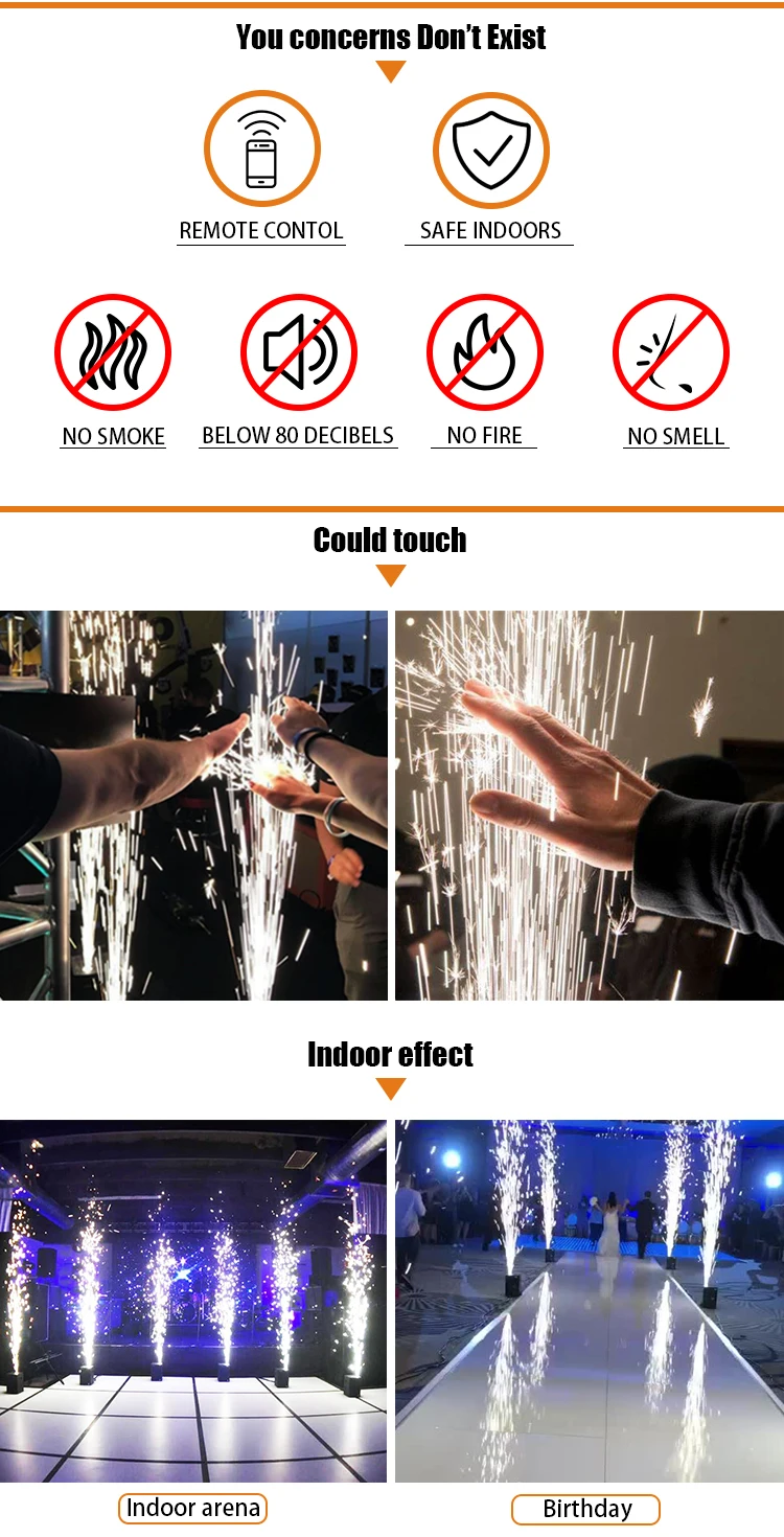 4PCS 600w Cold Spark Machine With Case Cold Fireworks Machine Wedding Birthday Cold Spark Machine