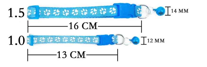 Manufacturer wholesale multi-colors nylon paw print adjustable cat collar