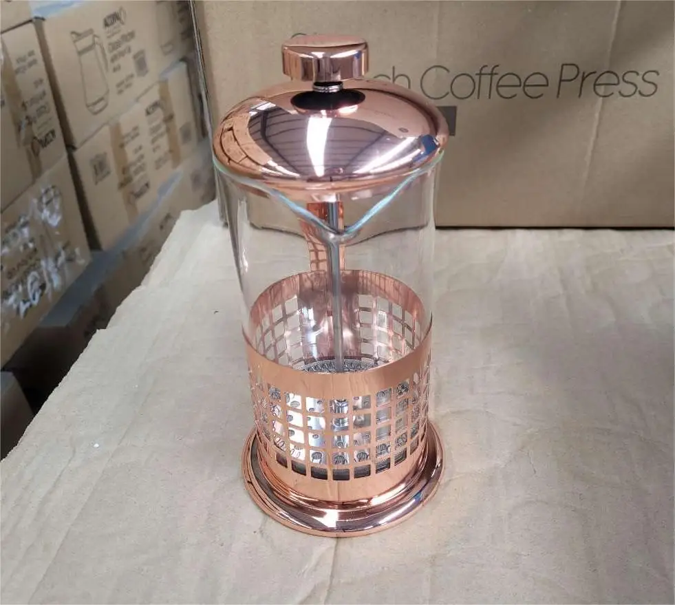 wholesale Custom 600ml 800ml 1L 1.5L customized Borosilicate Glass French Coffee Press with black brown Plunger And Filter