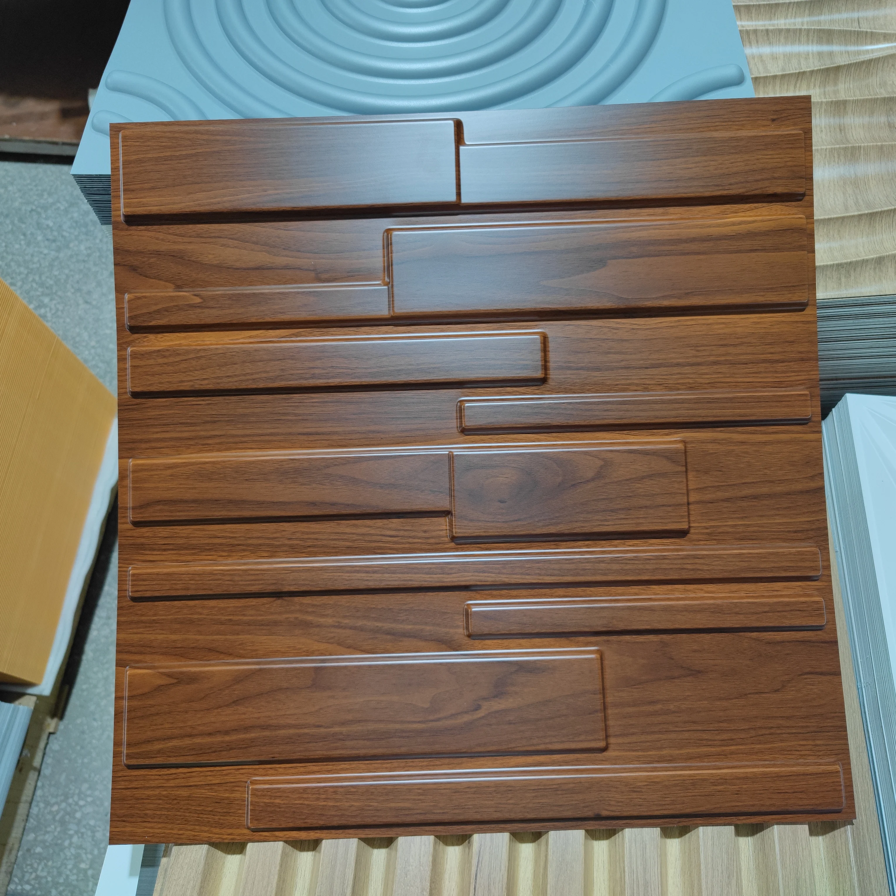 3D Wall Stickers Panels Embossed Wooden Art Panel Wall Board Home Background Decoration Panels