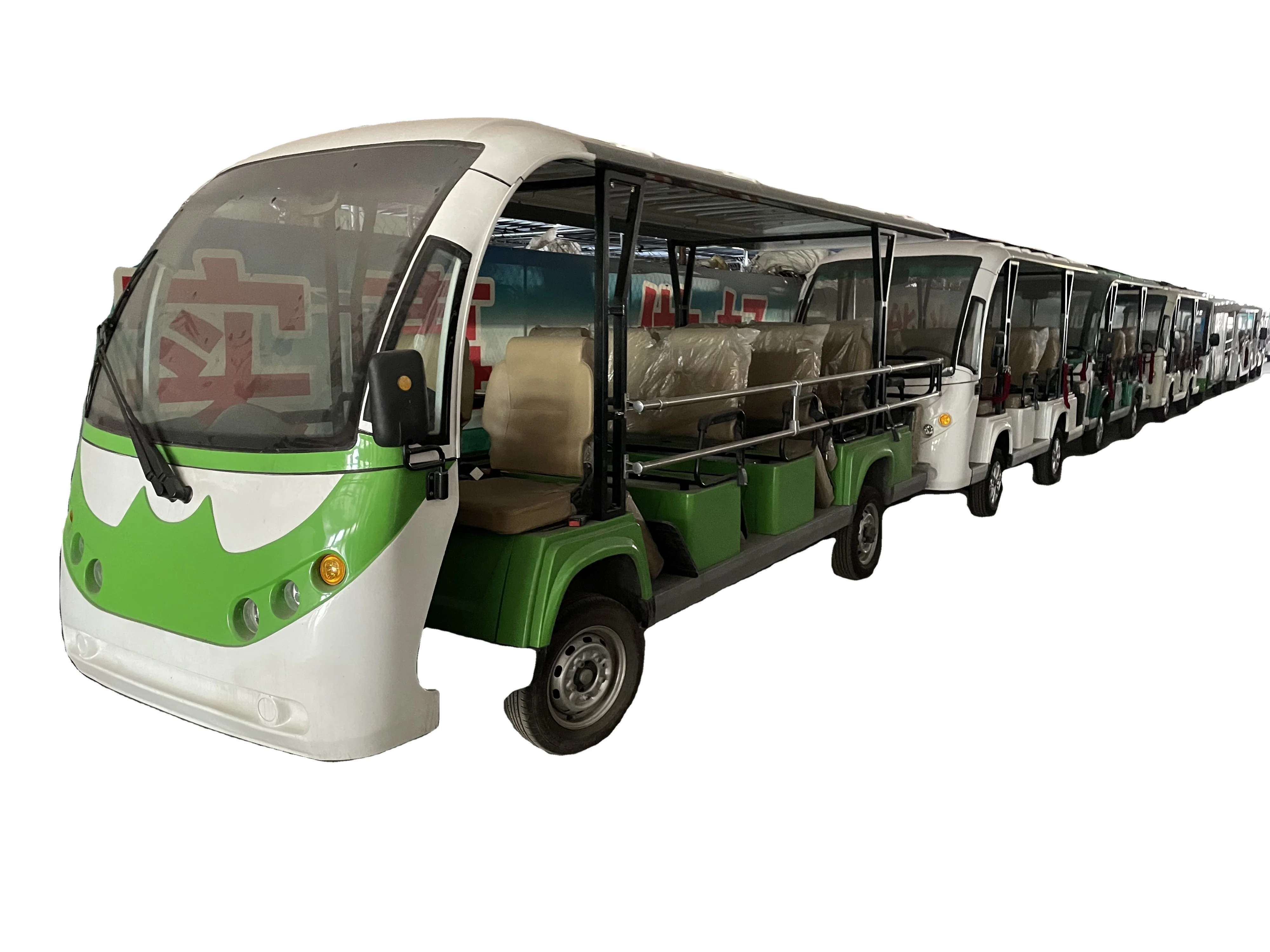 8 Passengers 6+2 Seaters 72V 4000W Bus Electric Sightseeing Car For Outdoor Playground