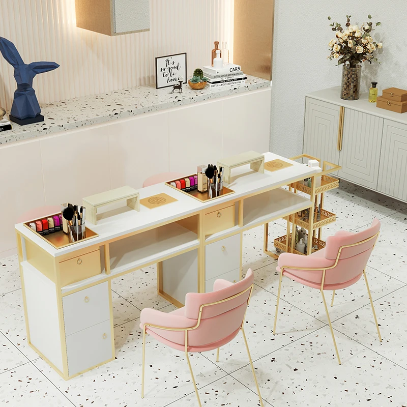 Professional Modern Popular Salon Nail Tech Tables Nageltisch Manicure Station Manicure Table And Chair Set Nail Art Table