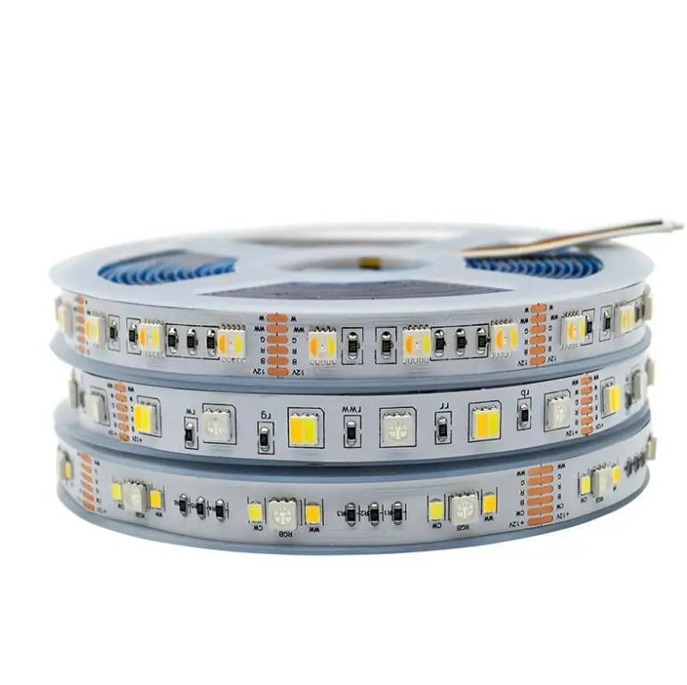 Высокая яркость Rgb светодиодные полосы 60 120 smd 5050 12 В rgb + ww rgbcct 5 цветов в 1 cct rgbw света
