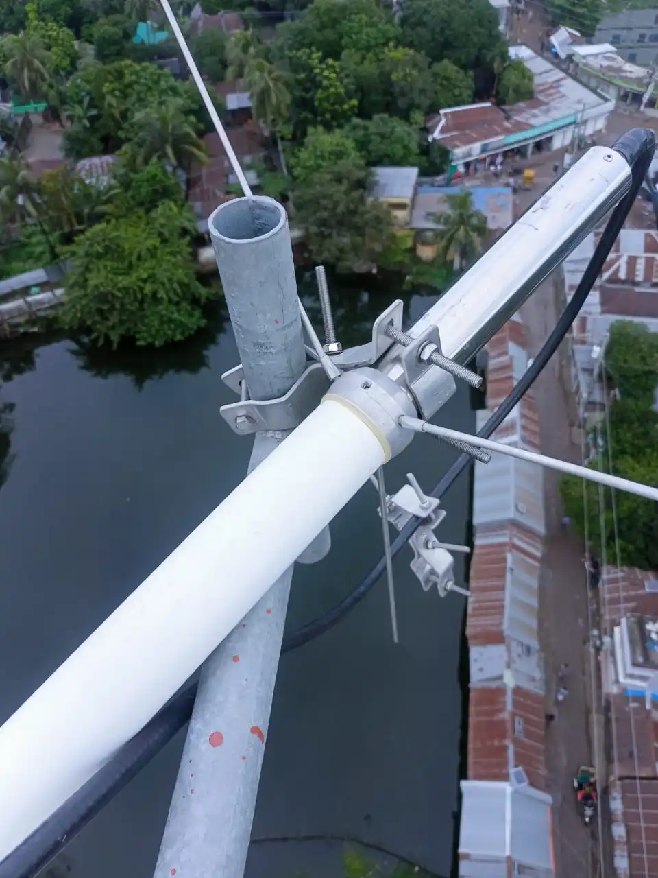 UHF 446MHz dipole 12dBi thick omni FRP base station 2 section fiberglass antenna 475cm N female amateur 447MHz 400-470MHz