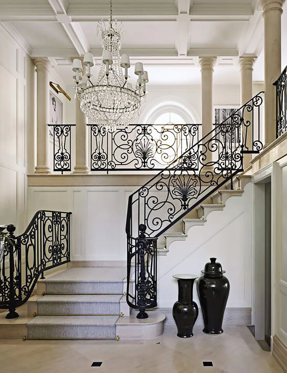 exterior rod metal handrails black painted outside steps wrought iron stair railing outdoor