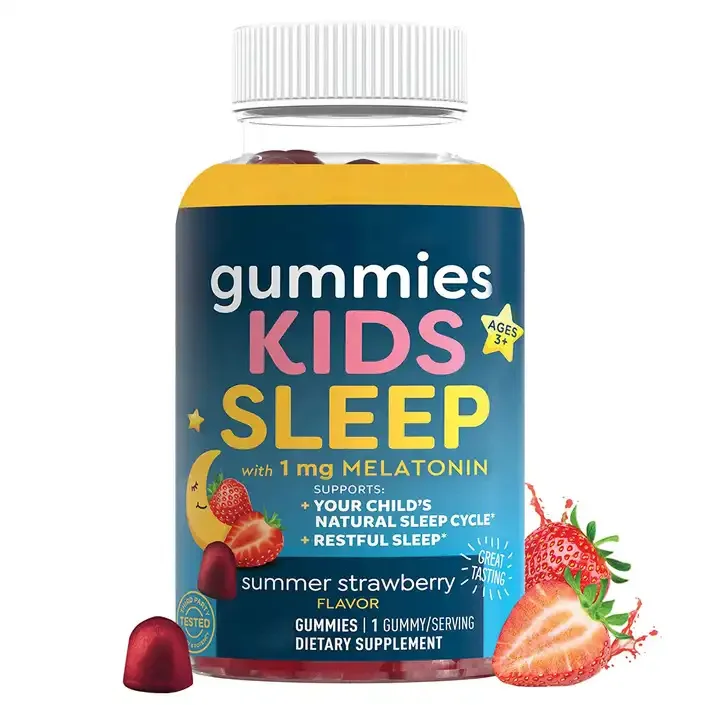 Biocaro Private Label Organic Vegan Vitamin Melatonin Gummies for Kids Sugar Free Good Sleep Deep Gummies