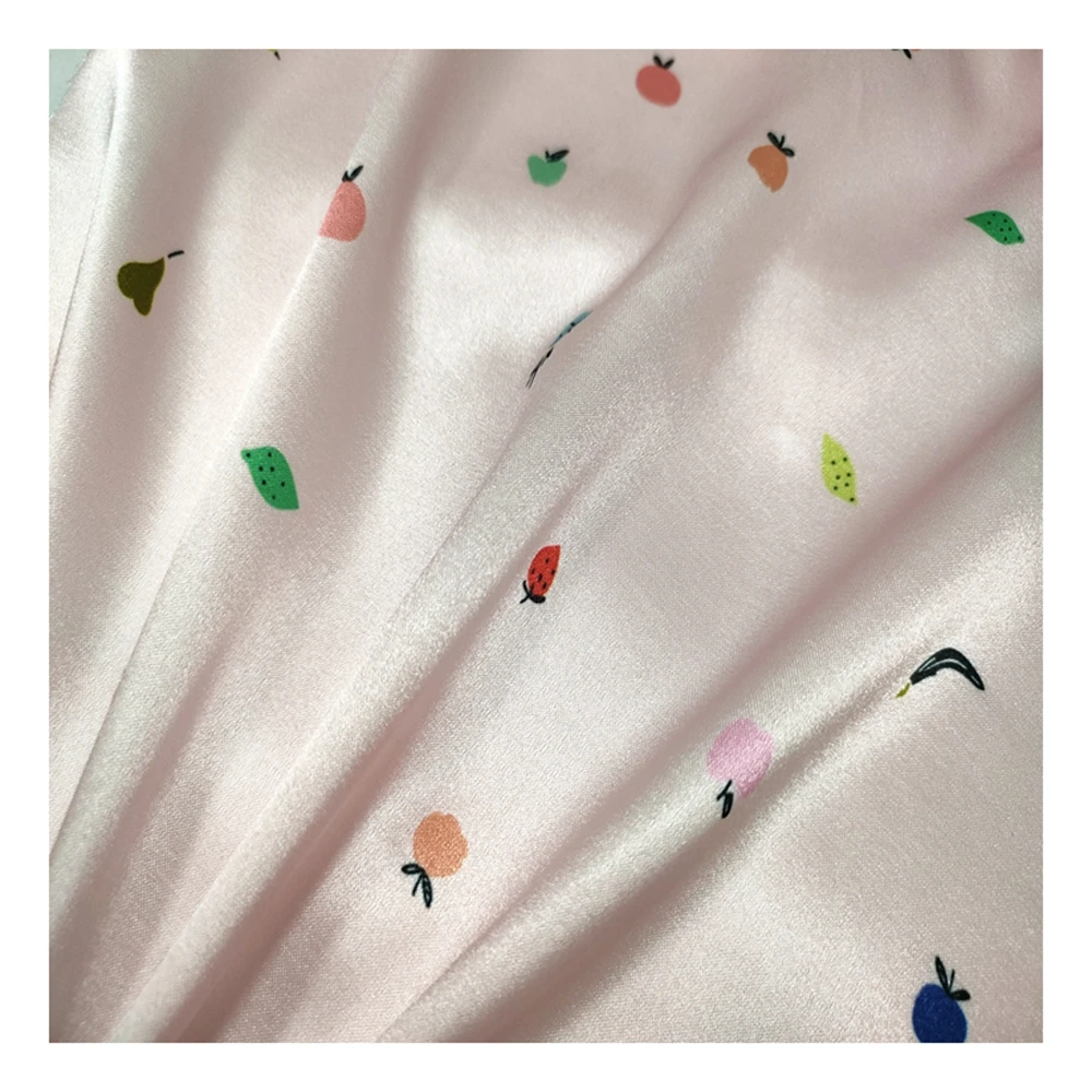 
Cute light pink small fruit pattern design 100% polyester 
