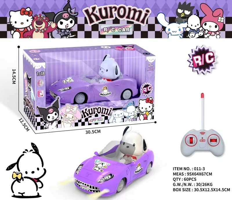 Hot Selling Cartoon Toy Car With Light Kawaii Mini 1:18 Remote-controlled Toy Car For Kids