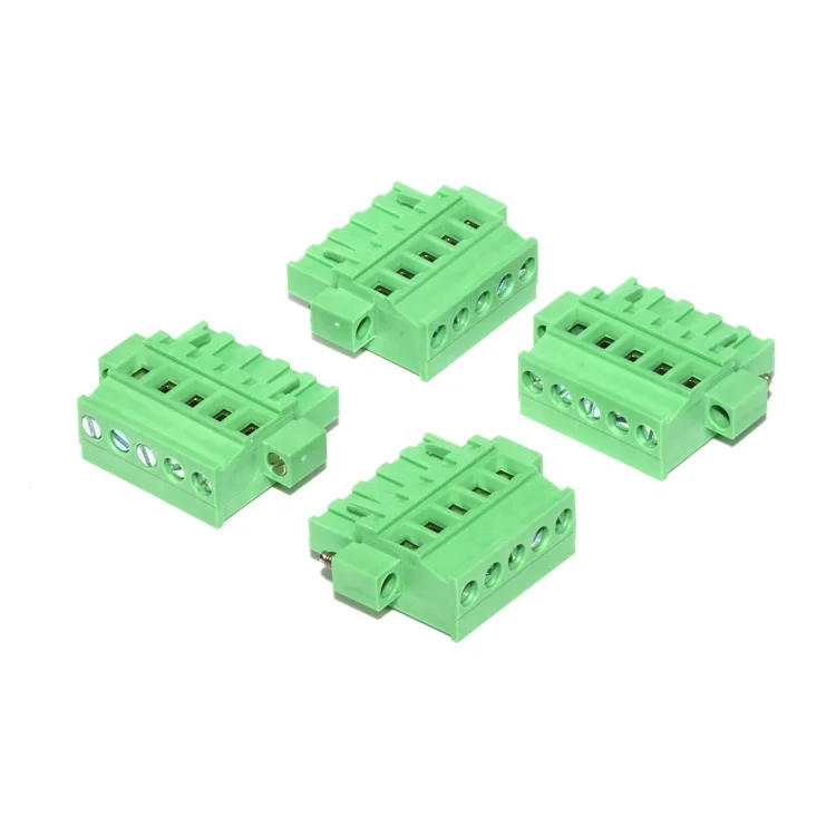 5.08 mm pitch 5 pin female green connector right angle  terminal block with screw