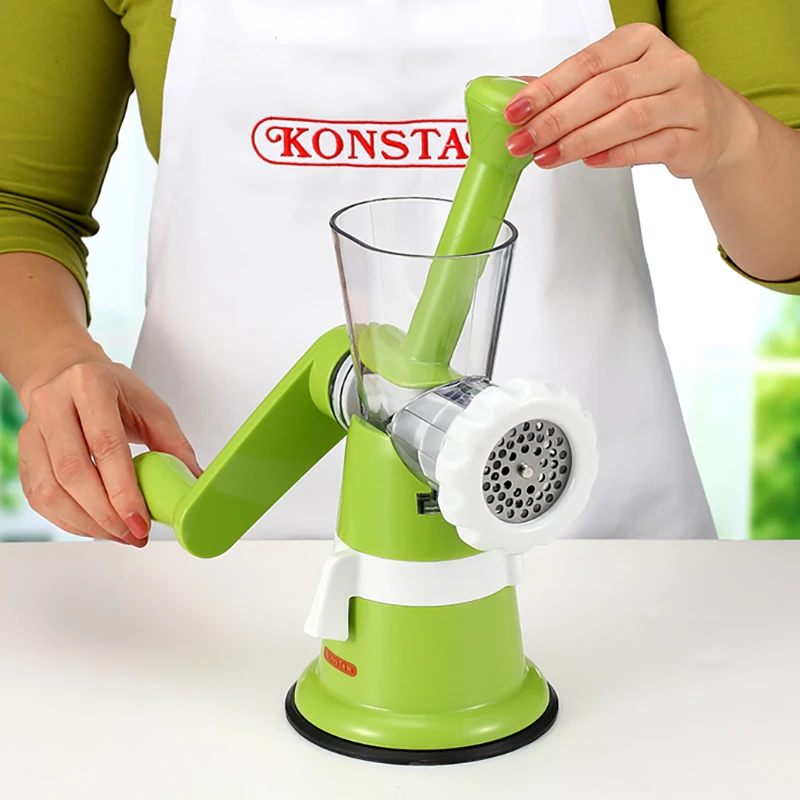 Innovative Design Plastic Suction Base Portable Manual Mincing Meat Grinder With Sausage Maker