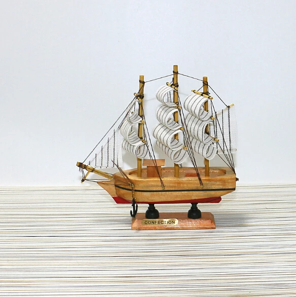 Wholesale Mediterranean Home Decorative Wooden Craft Boat
