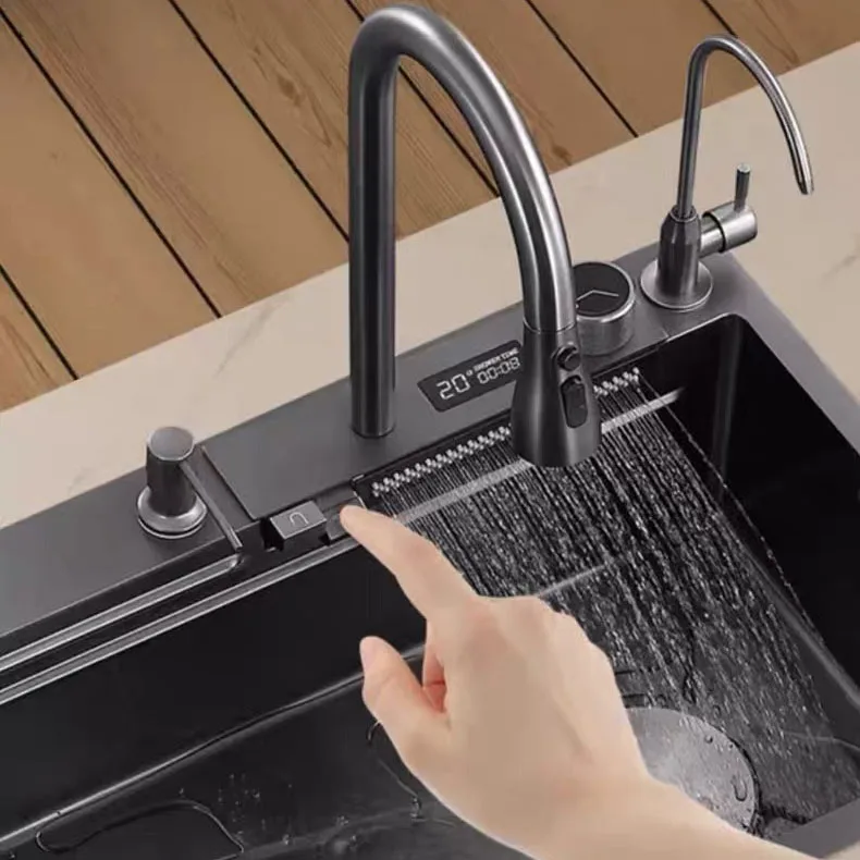 Diversion Line Design Fast Drainage Anti Stagnant Water Supporting Launching Kitchen Sink