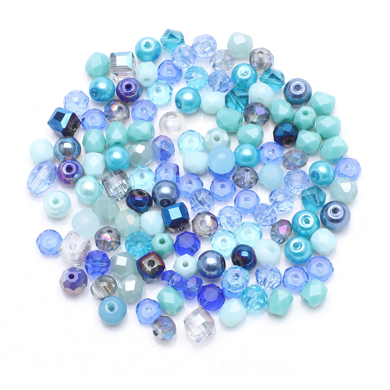 Zhubi 6mm Cheap Assorted Crystal Beads Mix 100pcs Faceted Round Glass Beads for DIY Jewelry Making Bracelets