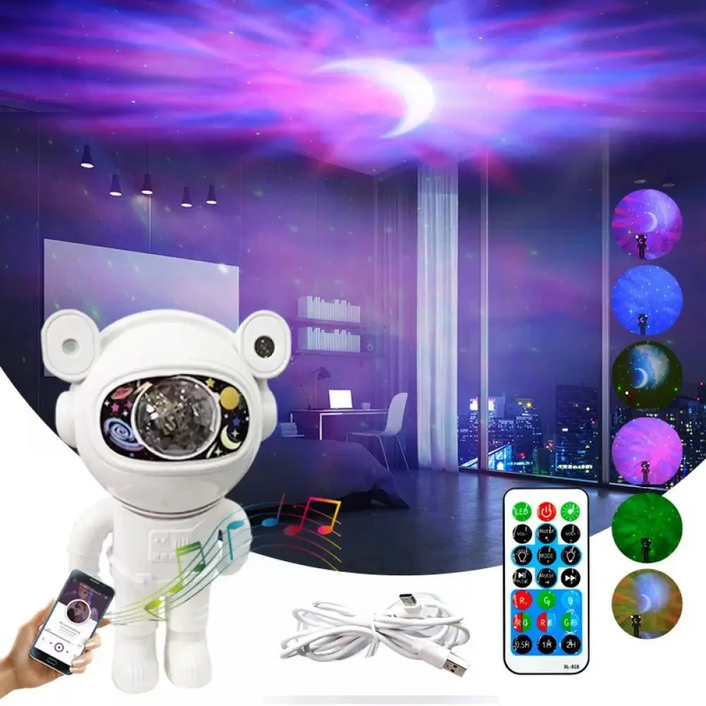 Newest Galaxy Projector Upgraded Astronaut Star Lamp Nebula Moon Ceiling Sky Night Light with Timer and Remote Bluetooth Speaker