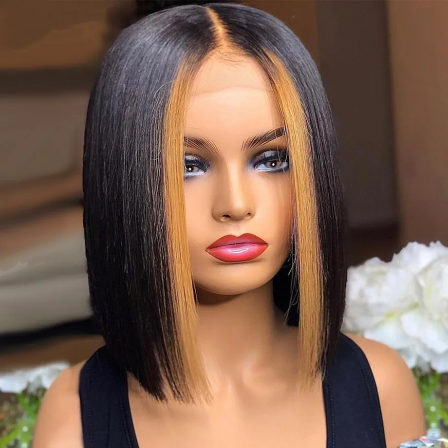 Colored Bob Hd Lace Wig 100% Virgin Human Hair,Wholesale Peruvian Bob Wig,human Hair Lace Front Bob Wigs For Black Women