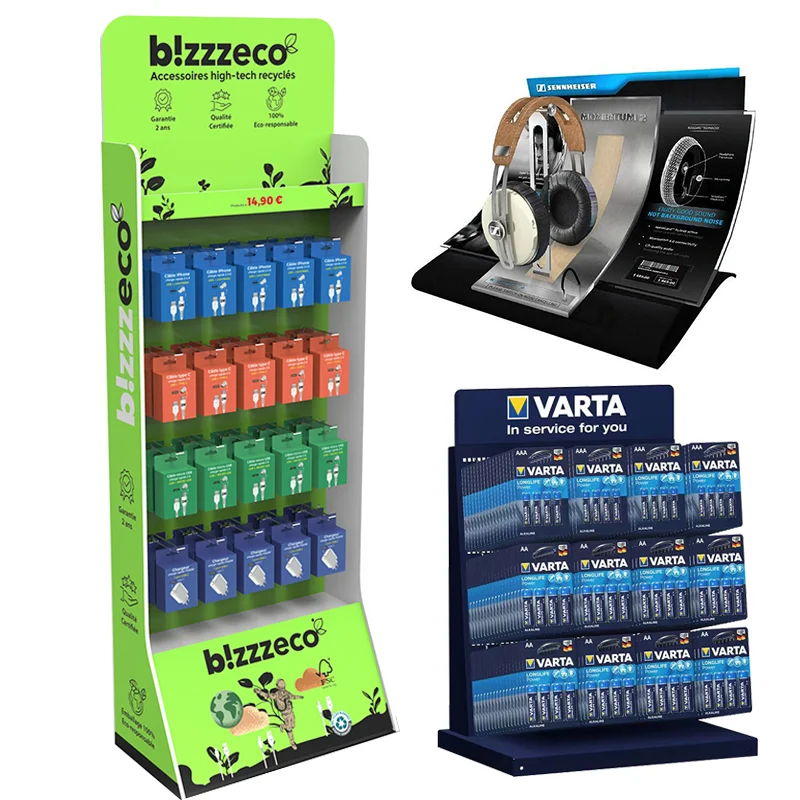 Customizable floor standing mobile phone store headphone mobile accessory display stand