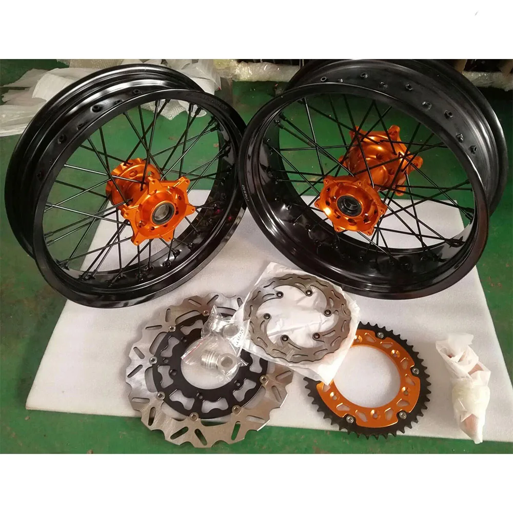 EXC SXF Supermotard 17 Inch Aluminum Alloy Spoked Alloy Supermoto Wheels