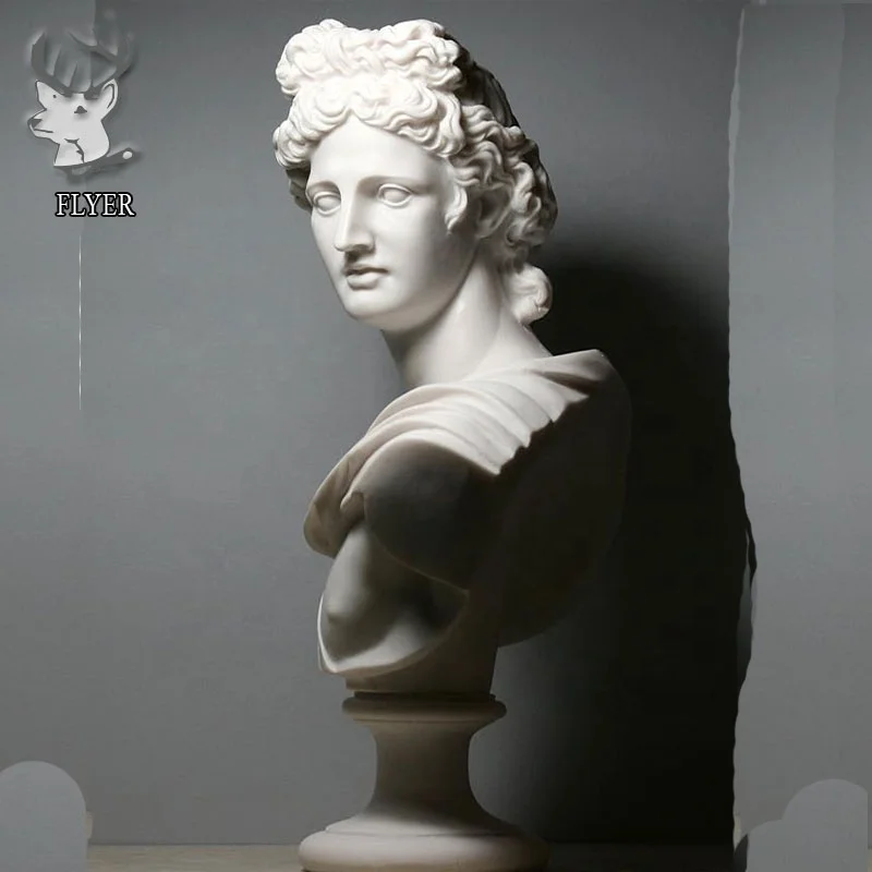 Indoor Outdoor Decoration European stone carving Statue Famous Western White Marble Male Bust Sculpture