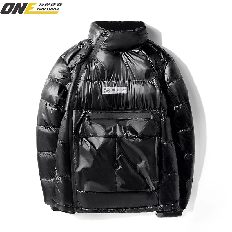 Мужская зимняя пуховая куртка, черная или красная водонепроницаемая пуховая куртка с капюшоном, блестящая теплая пуховая куртка, 2020