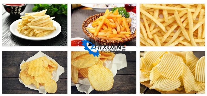Industrial Commercial Fully Automatic Frozen French Fries Making Machine With CE Frozen Potato Chips Production Line