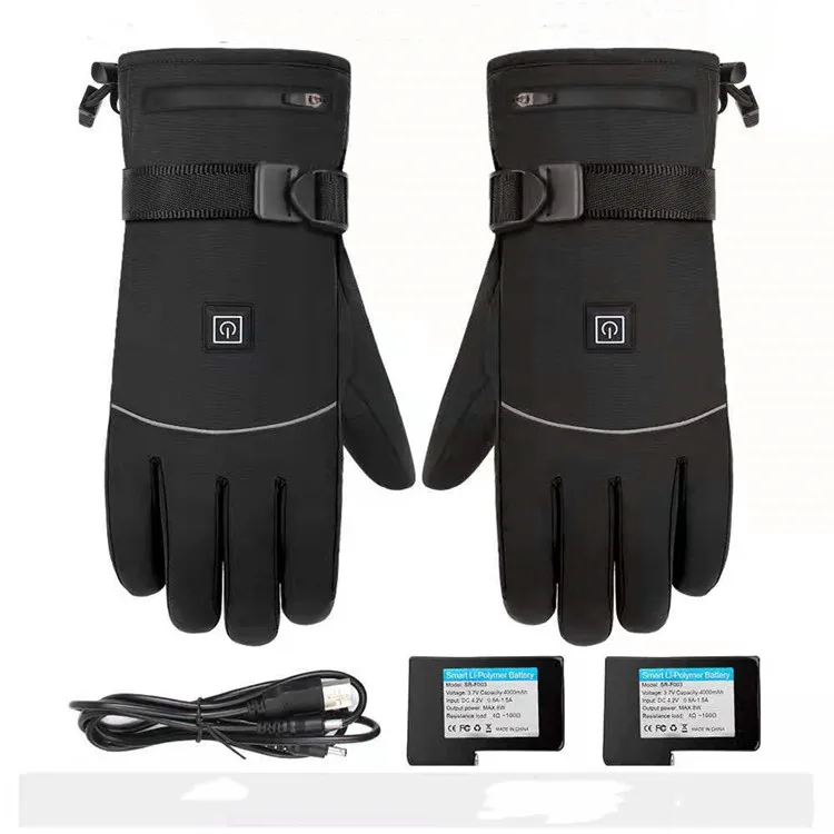 Индивидуальные перчатки с перезаряжаемой батареей и подогревом, мужские и женские зимние лыжные перчатки с электрическим подогревом