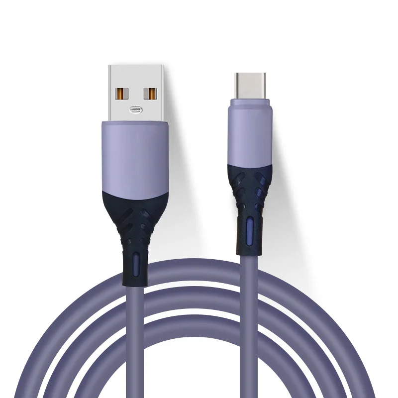 USB Type-c Charger Cable Liquid Silicone 5A Type C Fast Charging Communication Data Cable