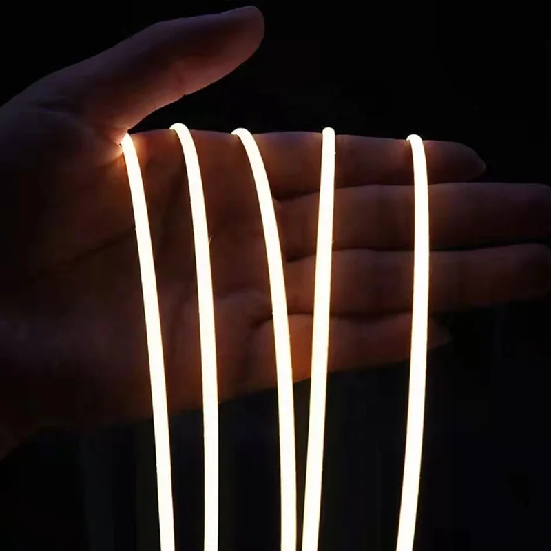led strip light 12v cob 3mm 4mm strip light led dc 5v waterproof warm cold white 4000k 24v cob strip light