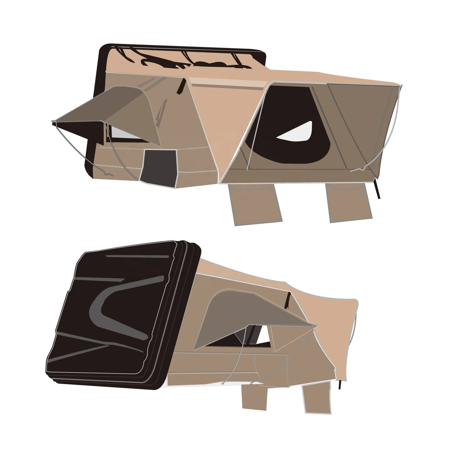 Buy adventure camping 4WD OEM car hard shell rooftop tent with mattress and ladder