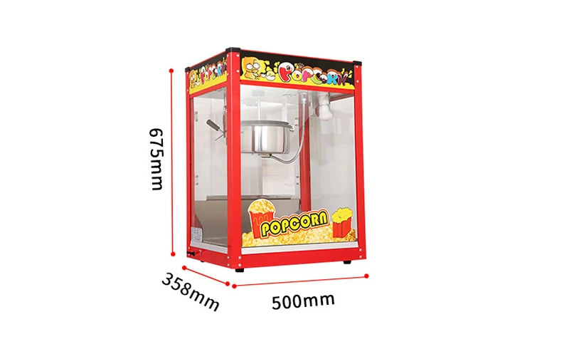 Fuqi Wholesale Price Flat Top Mirror Type Popcorn Machine Commercial Popcorn Maker Industrial Pop Corn Machine For Sale