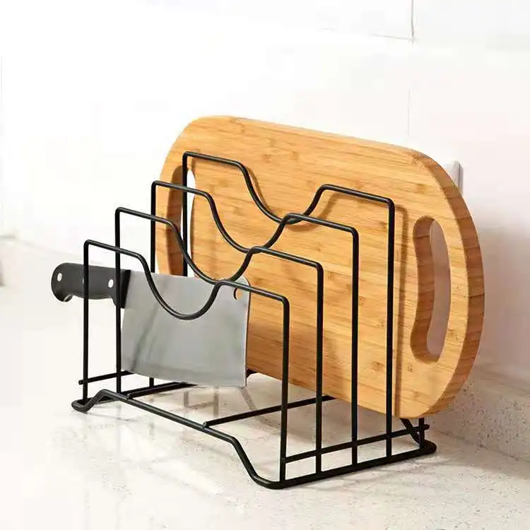 
Kitchen Tabletop Multi Tiers Metal Wire Cookware Chopping Board Pan Dish pot lid Holder Rack storage rack organizer 