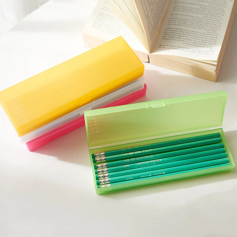 Wholesale blank transparent PP pencil case multicolor optional