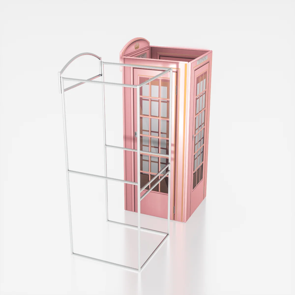 wholesale customized antique metal pink telephone london classic phone booth for sale 360 Photo Booth Phone Booth Enclosure