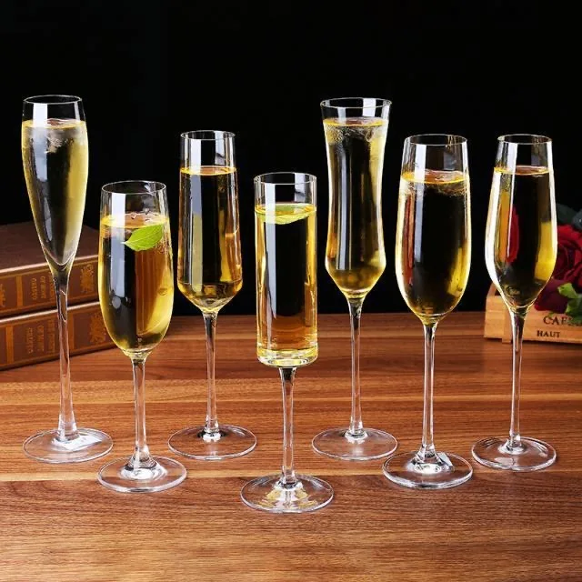 Clear Logo Custom Toasting Glass Elegant Crystal Glass Wine Glasses Elegant Champagne Flutes Gift Box Champagne Glasses