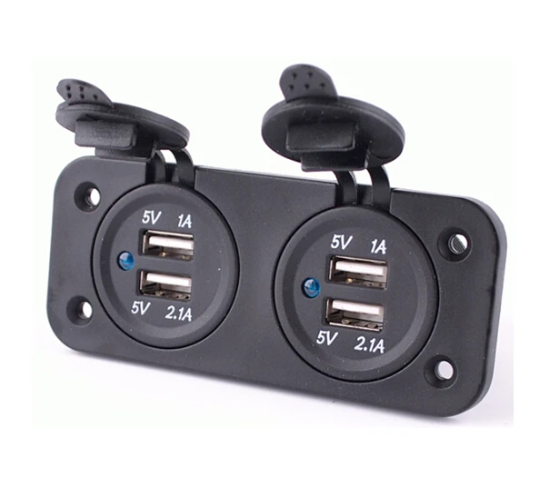 DC12V 3.1A Dual USB Port Charger Socket