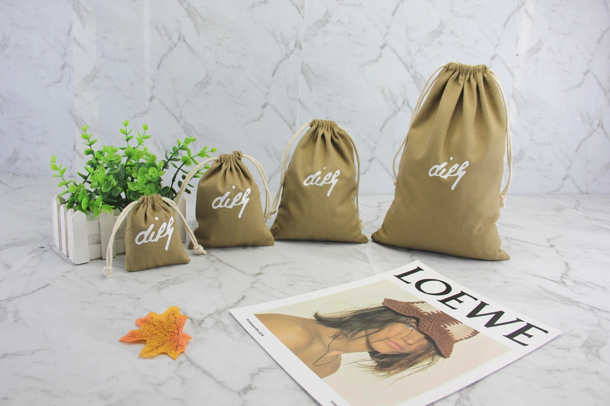 vest embroidery printer bottle christmas brushed dust bag gift small cloth natural with logo cotton canvas bag