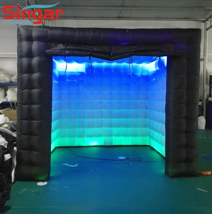 Cubic black inflatable photo studio,inflatable photo booth for party
