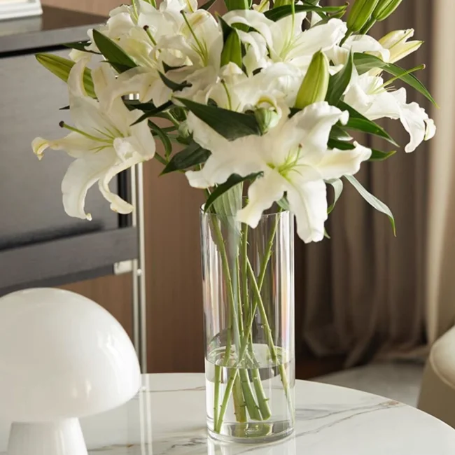 Wedding centerpiece crystal flower vase cylinder vase for home hotel decoration