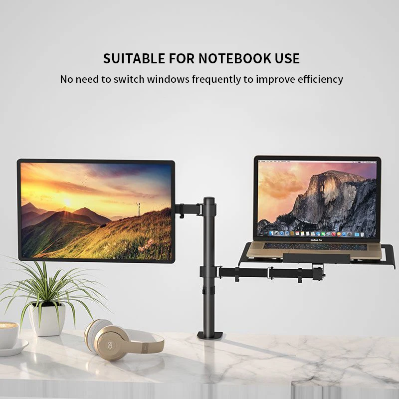 Spring Monitor Arm Desk Mount Adjustable Dual Lcd Laptop Holder for Variable Office Environment Hospital VESA 100x100 75x75 mm
