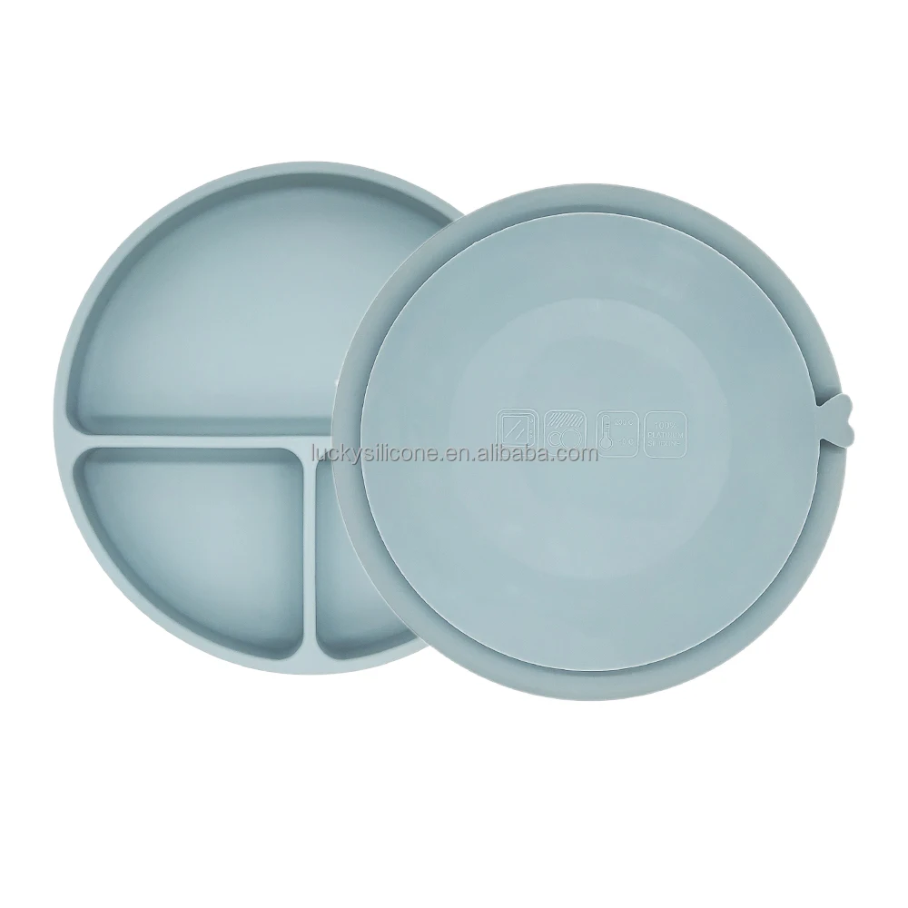 BPA Free Baby Products Suction Silicone Baby Plates Baby Feeding Set