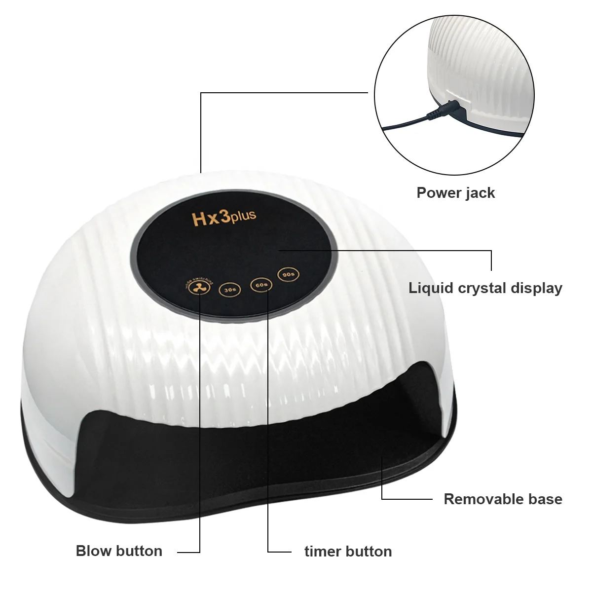 Portable Hx3Plus Drying For Gel Nail Polish Nail Dryer Machine Curing Rechargeable Dryer Led Light Manicure Uv Nail Lamp