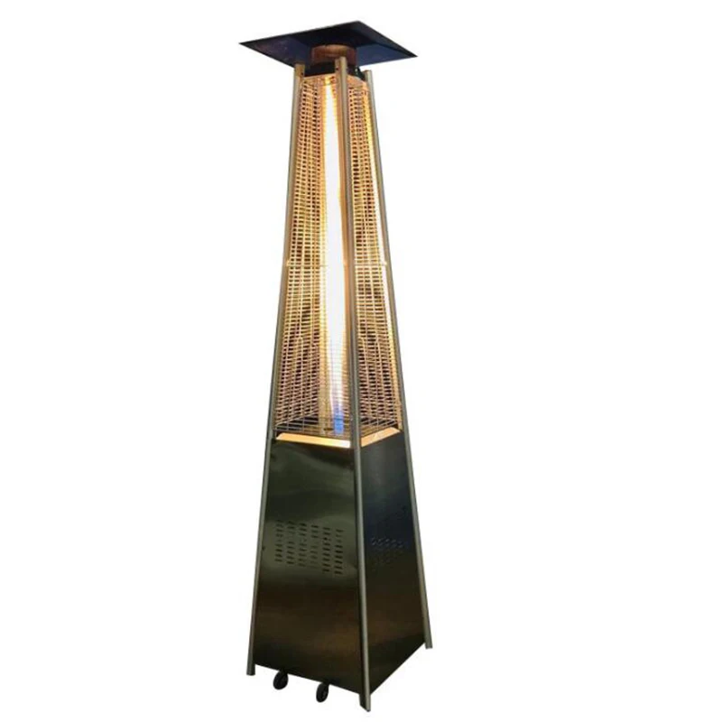 
Standing gas patio heater in brown hammered 