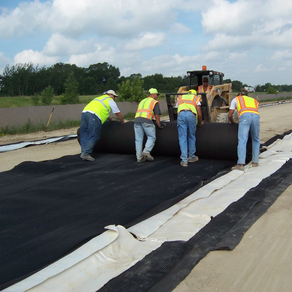 Black white 300g PP short fiber Nonwoven Geotextile Geofabric soil stabilization road beds covering cloth